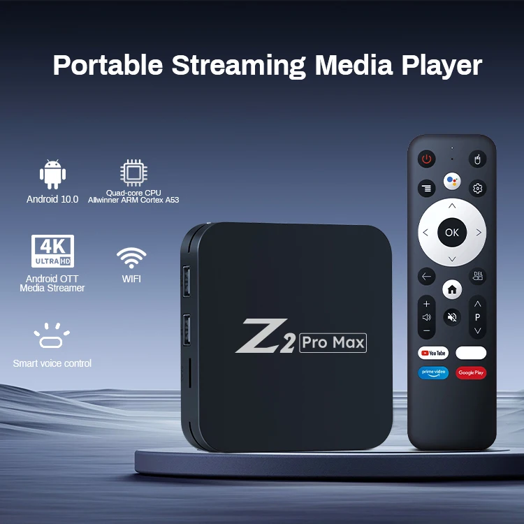 New Z2 PRO MAX Android 10 TV Box Allwinner H616 2GB 16GB  BT Voice Remote 5G WiFi IPTV Middleware Receiver Updated Z1 TV BOX