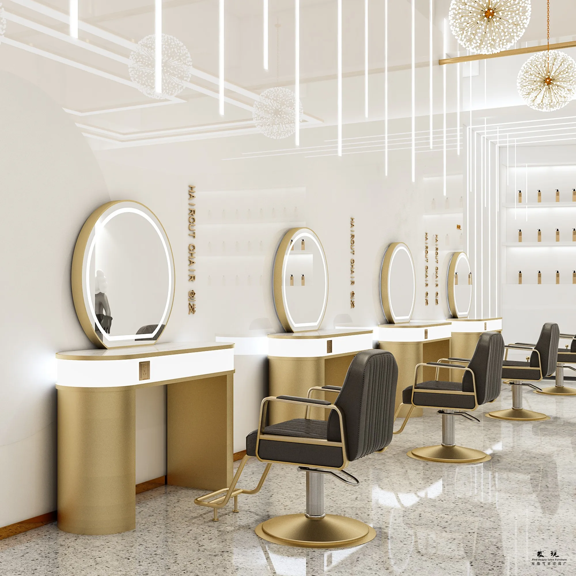 Beauty Parlour Salon Chair And Mirror Luxury Salon Mirrors Elegant