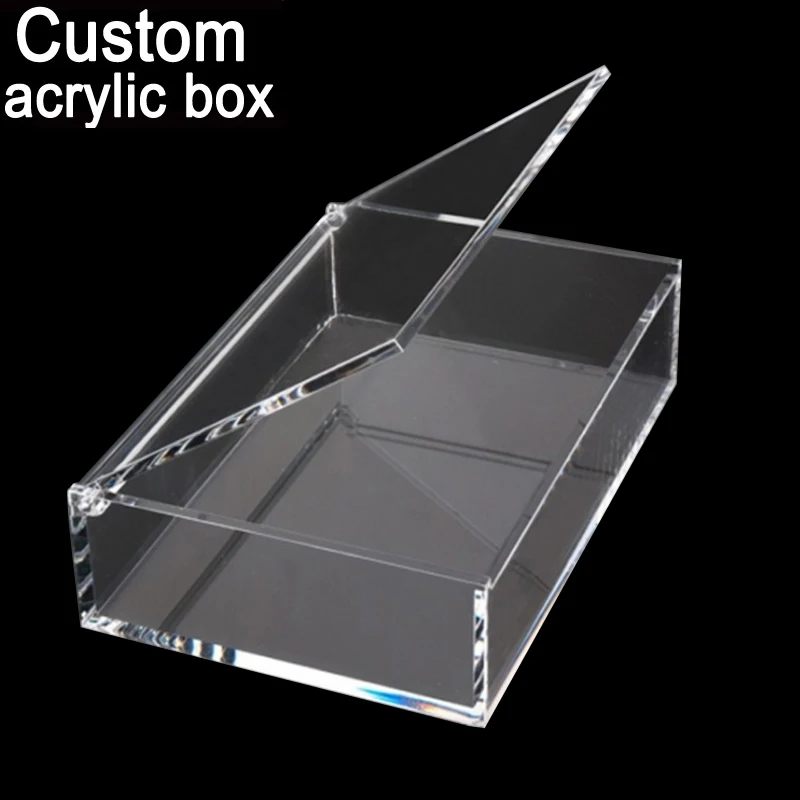 JIHONG Custom Acrylic Box Display Box Case for Jewelry Showcase Acrylic Slid Box for Acrylic case with Hanging Lid