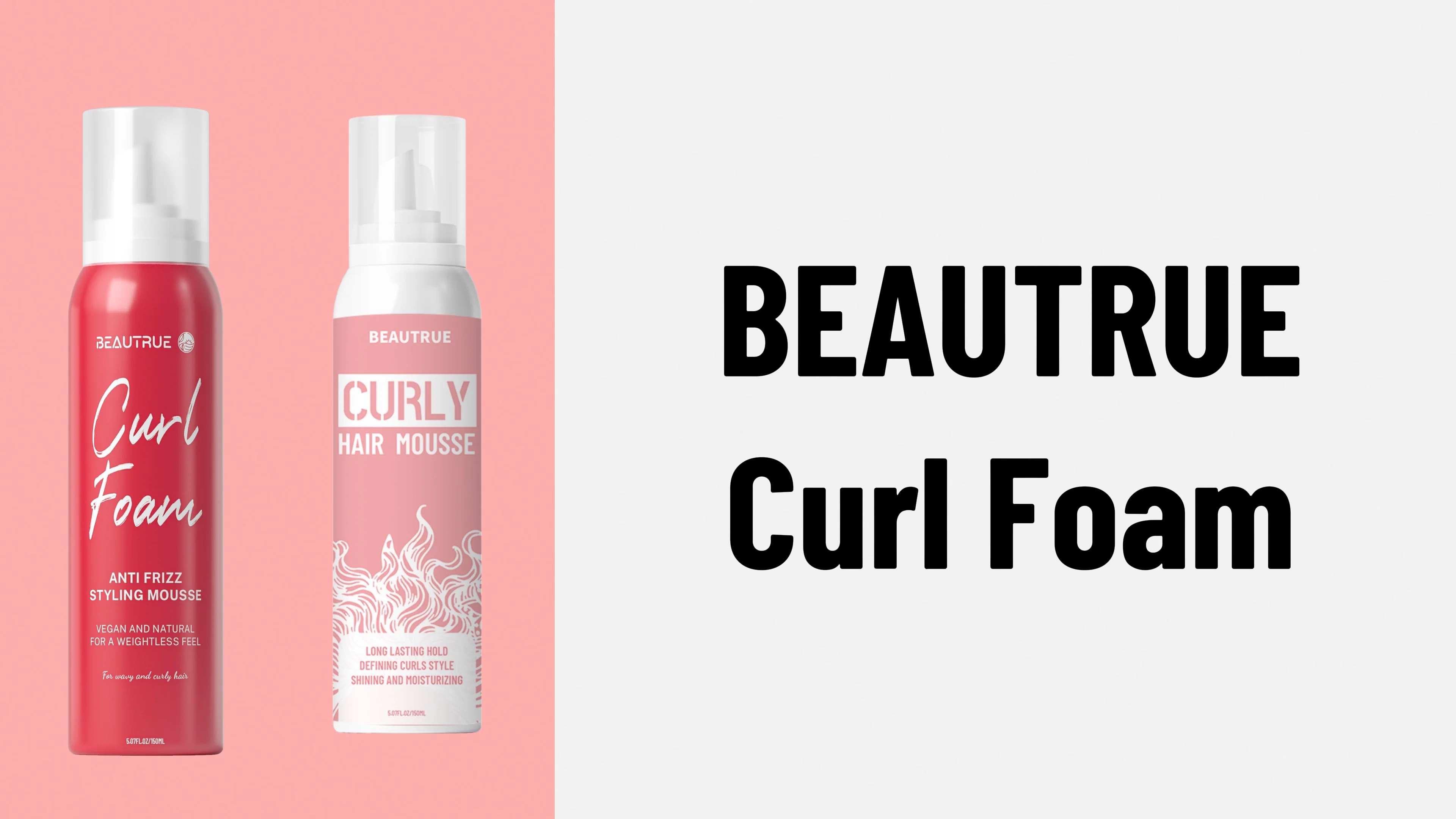 Beautrue Natural Private Label Curly Mousse Hair Styling Foam For Men