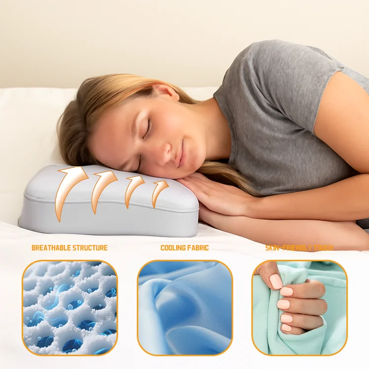 Ergonomic Orthopedic Contour Memory Foam Cervical Pillow for Side Back Stomach Sleepers Offers Neck Pain Relief