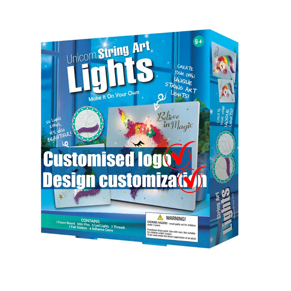DIY Toys Make Your Own String Art Lights LED Light Kit Educational Arts and Crafts Kit Color for Kids and Adult