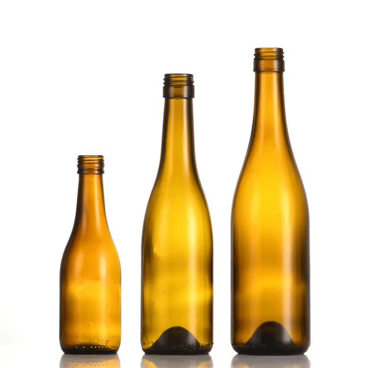 187ml 375ml 500ml 750ml Glass Beer Wine Bottles Amber Green Vodka Seal Wine Empty Glass Bottle