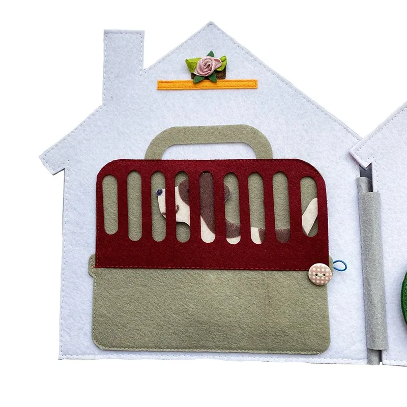 Activity Busy Book Toy DIY Handmade Fabric Cloth Felt Material Soft Baby Quiet Books Learning to Sensory Book Identify