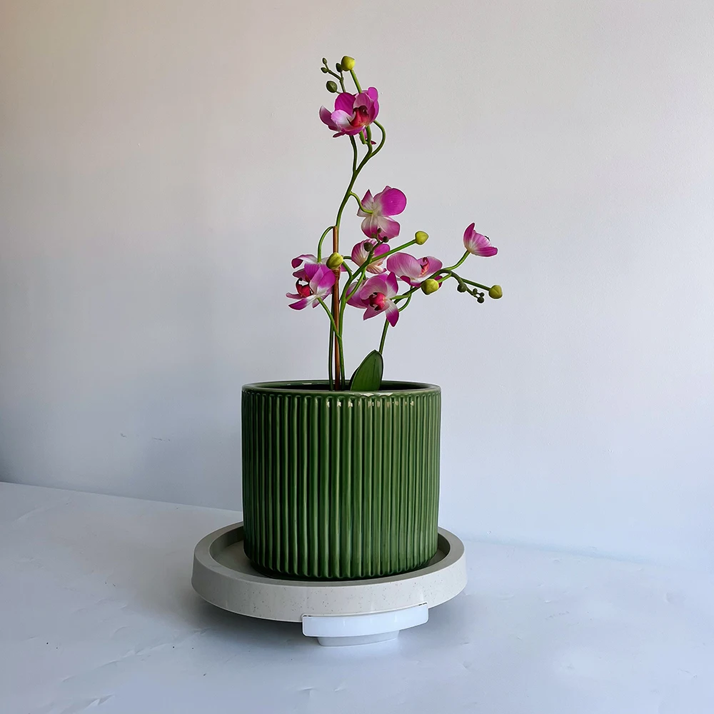 High Quality Round Movable Plastic Pot Mover And Trolley Plant Stand With Wheels Buy Pot Plant