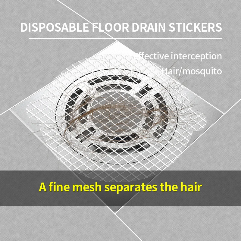 Disposable Shower Drain Hair Catchers Mesh Stickers Hair Catcher