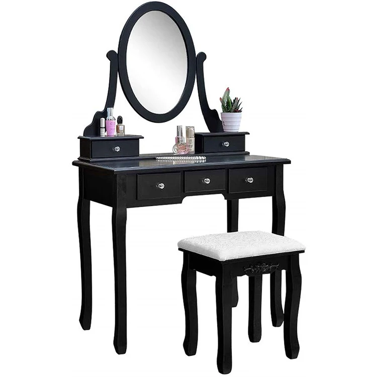 Cheap Black Makeup Table With Removable Mirror 5 Drawers Designs For Bedroom Buy Black Makeup Table Makeup Table Designs For Bedroom Removable Mirror Makeup Table Product On Alibaba Com