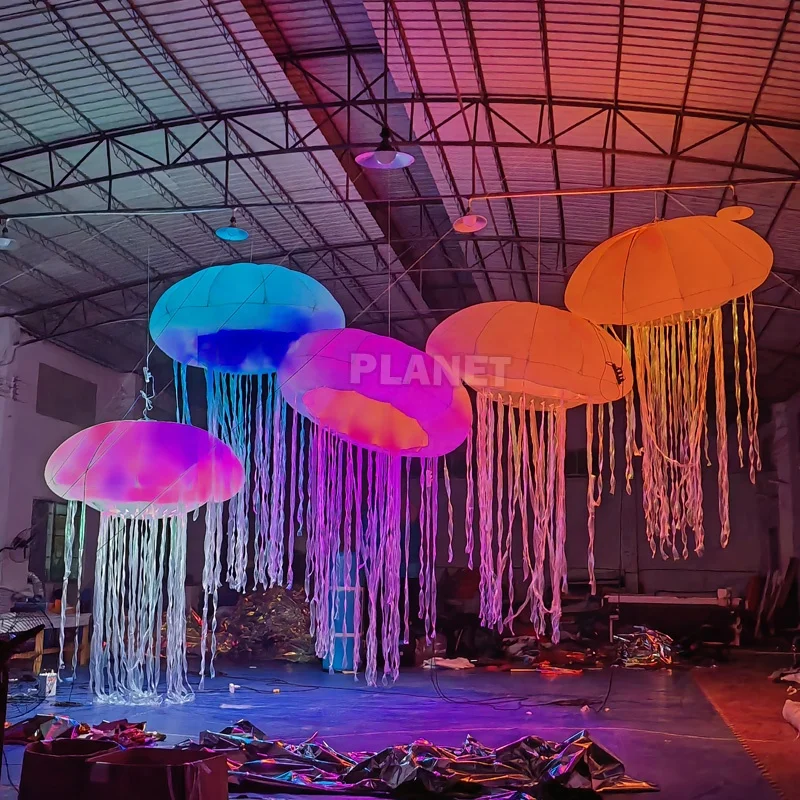 Custom Outdoor Decorative Color Changing LED Jellyfish Balloon