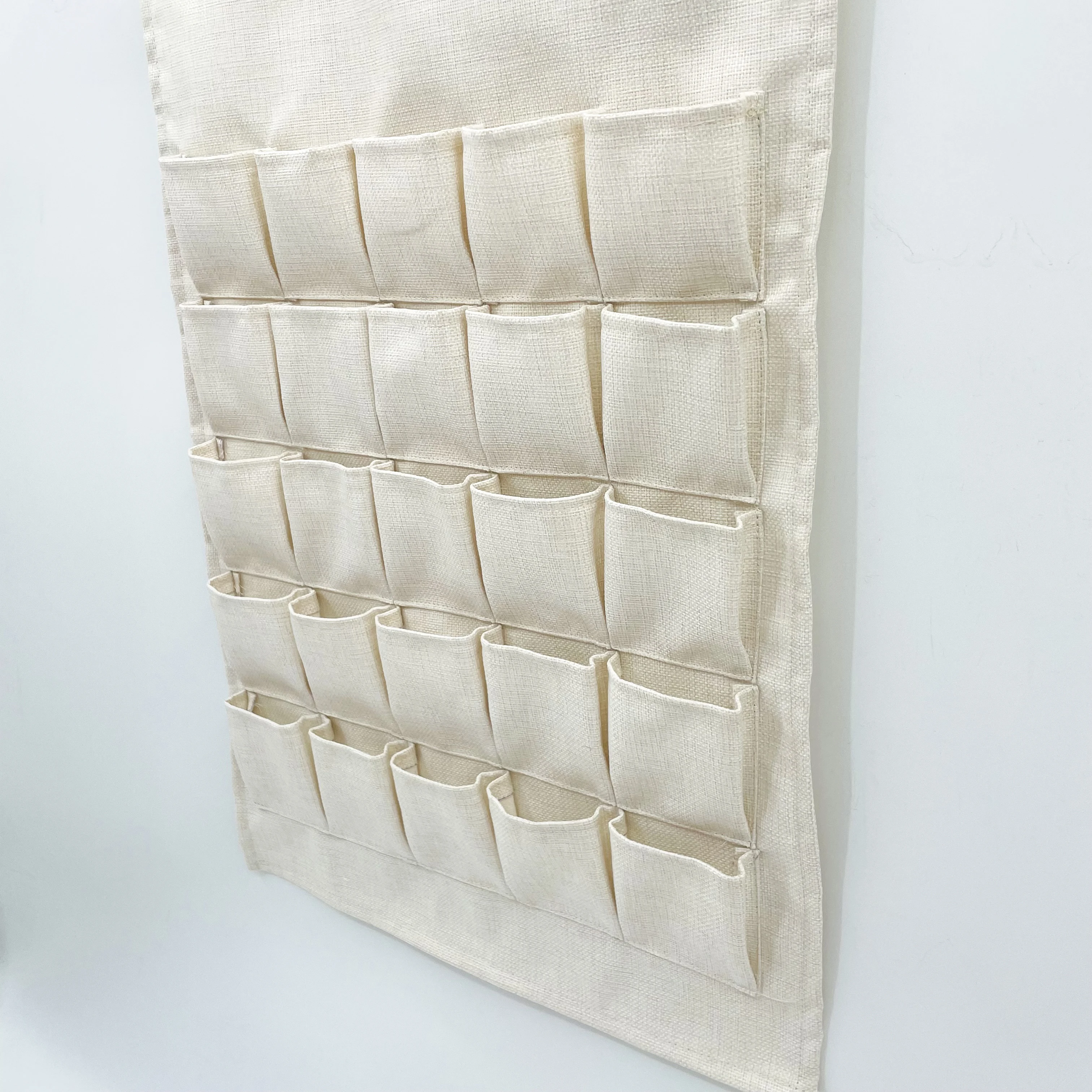 Sublimation Blank Burlap Christmas Advent Calendar with Pockets Wall Hanging Bag for Home Xmas Countdown Decoration