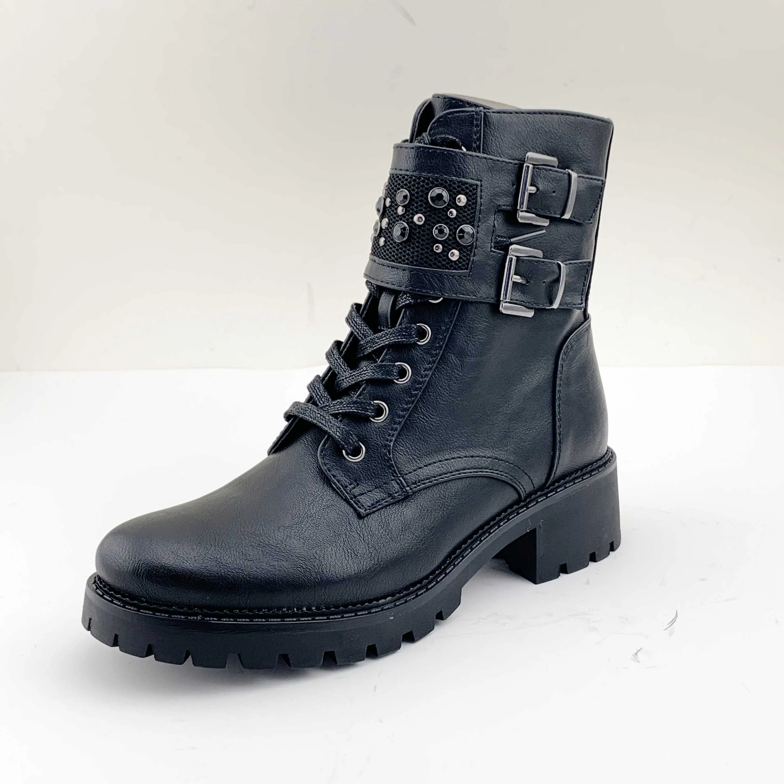 Amazon.com: Zapatos de plataforma de color sólido para mujer, botas cortas  de piel sintética con cremallera en la parte trasera, con hebilla al  tobillo (caqui, 36) : Ropa, Zapatos y Joyería