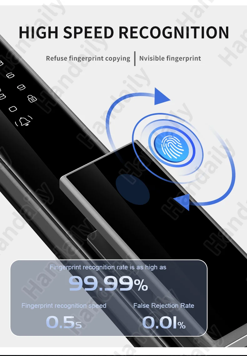 handaily video intercom tuya palm vein smart door lock smart door lock fingerprint password cerraduras for main gate p70-6