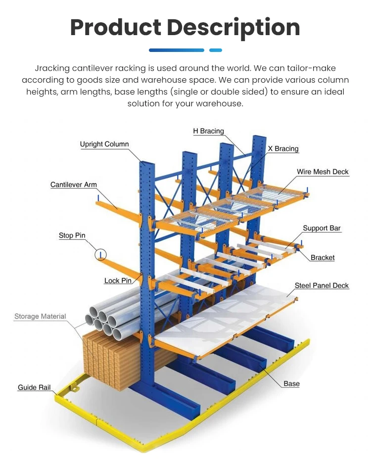 Jracking Heavy-duty Steel Cantilever Rack Beam Shelf For Industrial ...