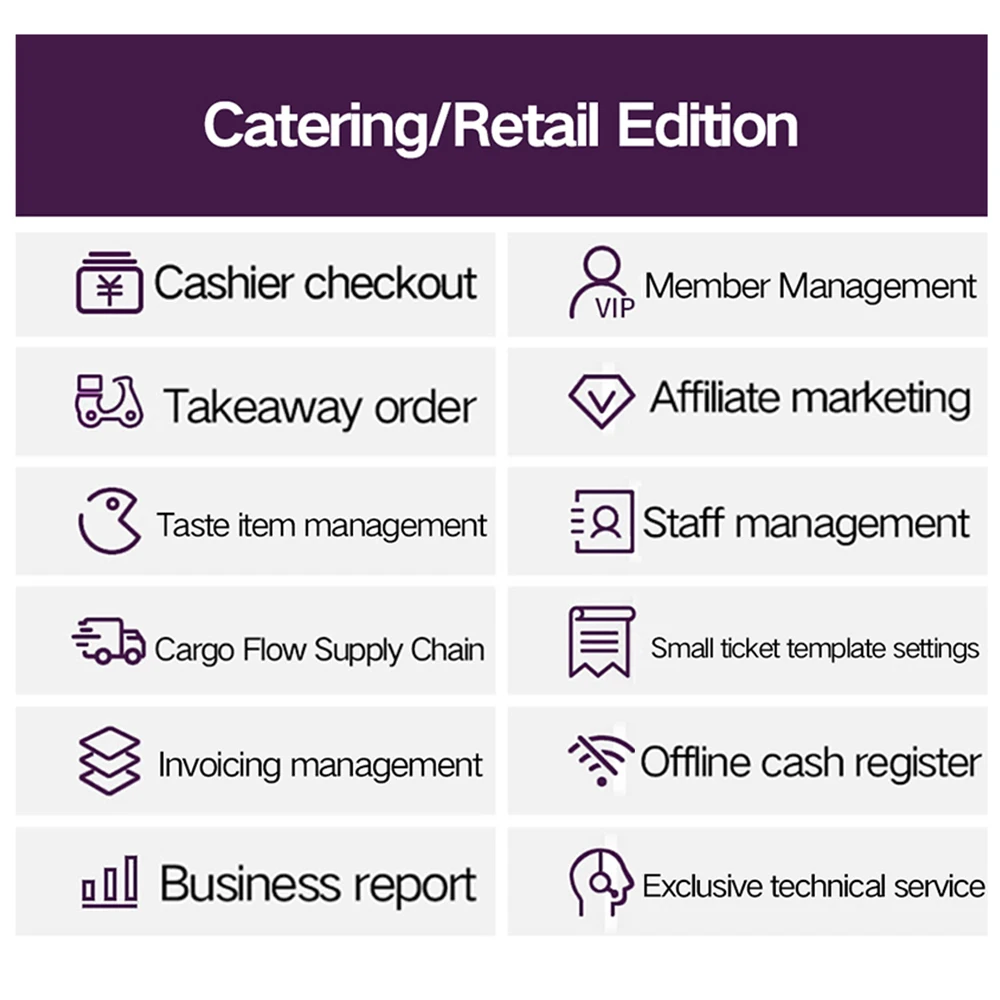 Pos Restaurant Android Pos System Software Retail Store Smart POS Terminal System with High Speed Auto Cutter Printer