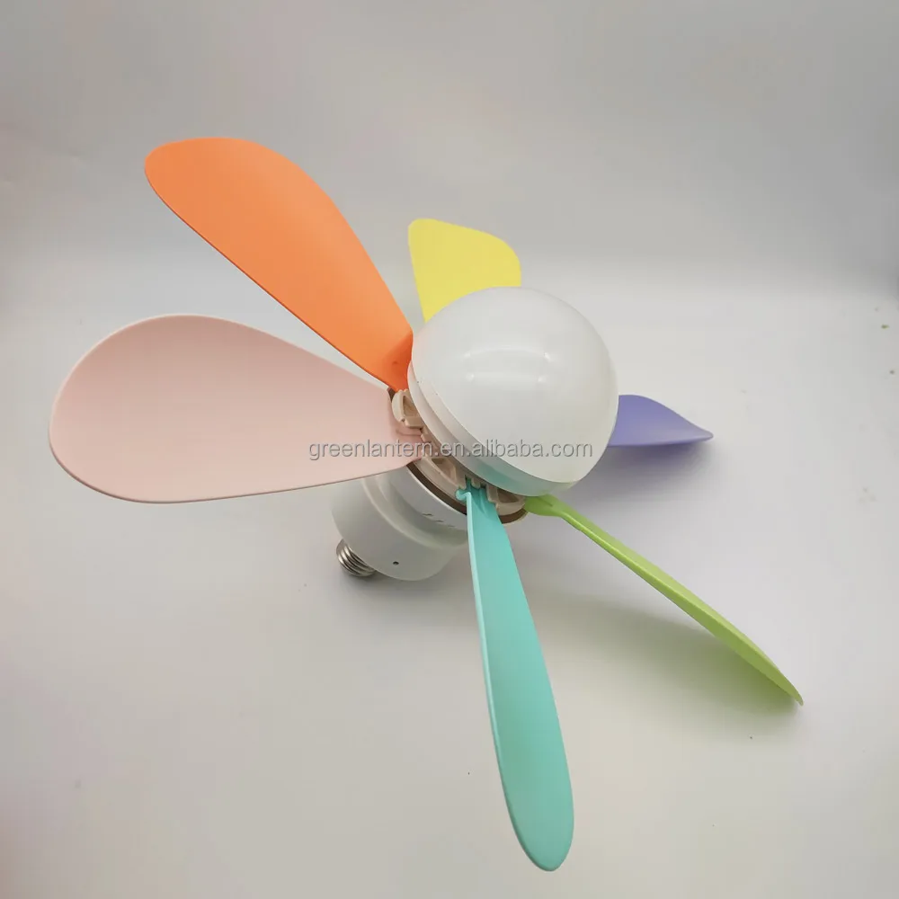 6枚羽根の花型シーリングファンライト、E27 LED電球ランプ、分解可能な