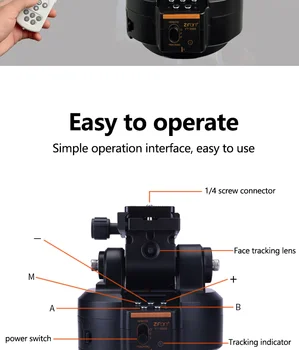 Camera Accessories ZIFON YT-2000 AI Face Camera Panoramic Remote Control Pan Tilt Motorized Tripod Head product image