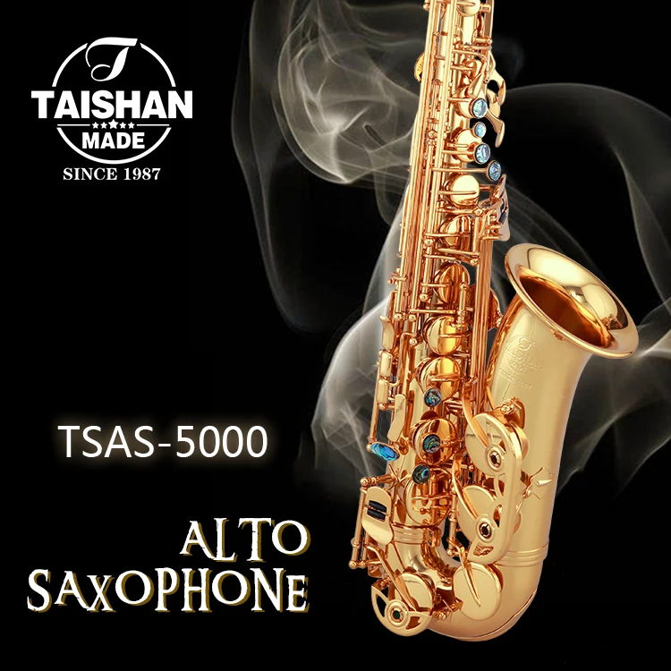 Professional E-Flat Alto Saxophone by Taishan - Gold Lacquer