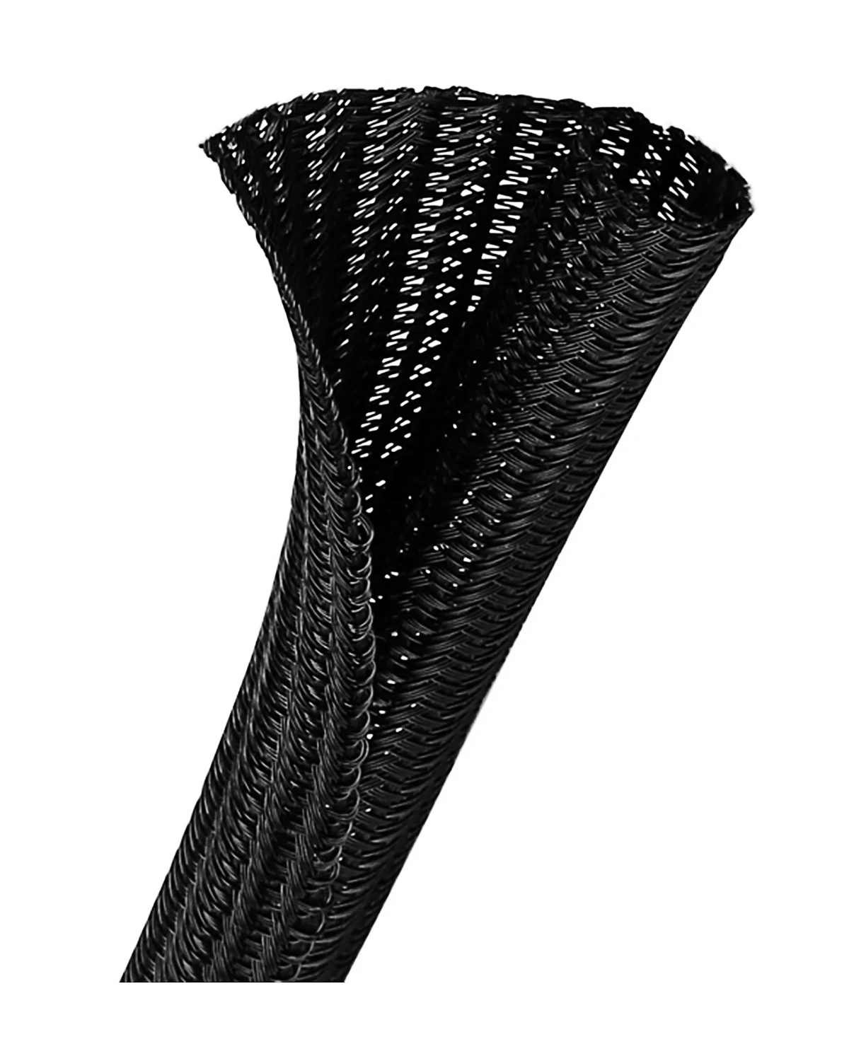 self winding split wire loom braided cable sleeve cord