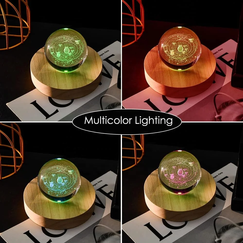 High Quality Wooden Light Stand Base Colorful Led Lights Display Base