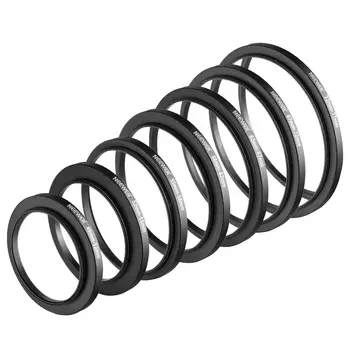 NEEWER 49-52mm 52-55mm 55-58mm 58-62mm 62-67mm 67-72mm 72-77mm Step-up and Step-down Ring 7PCS Step up Lens Filter Adapter Rings