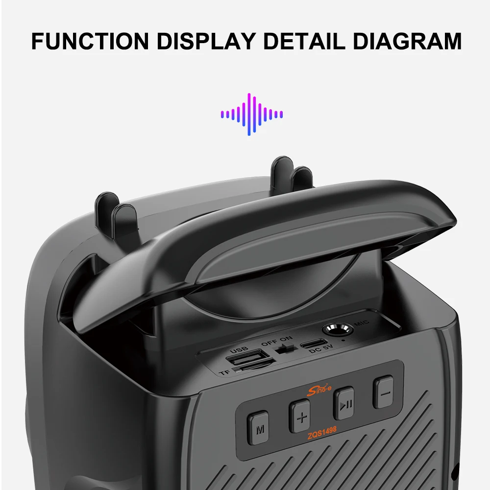 SING-E ZQS1498 Portable BT Wireless Karaoke Speaker - Mini Outdoor