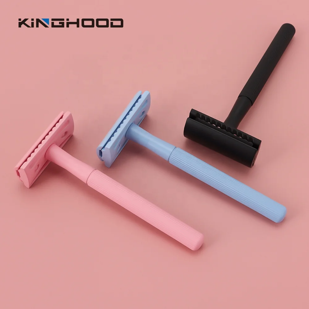 Pink Metal Razor Custom Eco Friendly Classic Female Bikini Pink Metal Safety Razors for ...