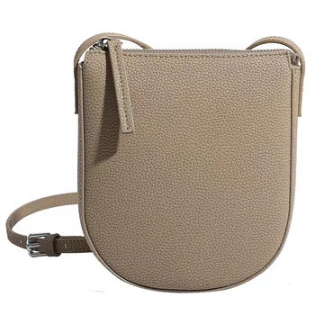 Niche design texture Soft leather solid color simple portable single shoulder crossbody bag small mobile phone bag
