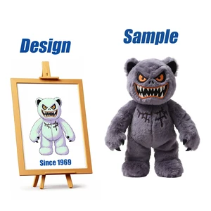 Shengye OEM CE Custom Halloween Bear Plush Stuffed Animal Plushies Keychain Backpack Embroidery Plush Holiday Souvenir Gift Toy