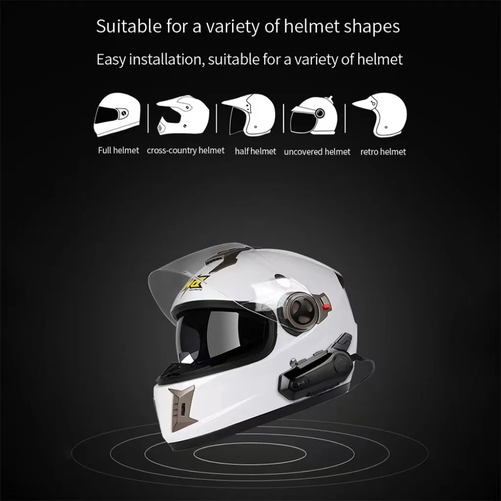 Bluetooth Intercom Earbuds Helmet Headset E1 for Motorcycle Riding
