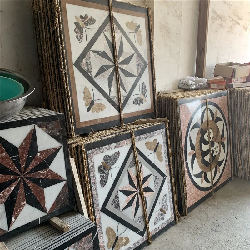 product waterjet medallion pattern interior home entrance decoration design decorative floor tiles marble-4