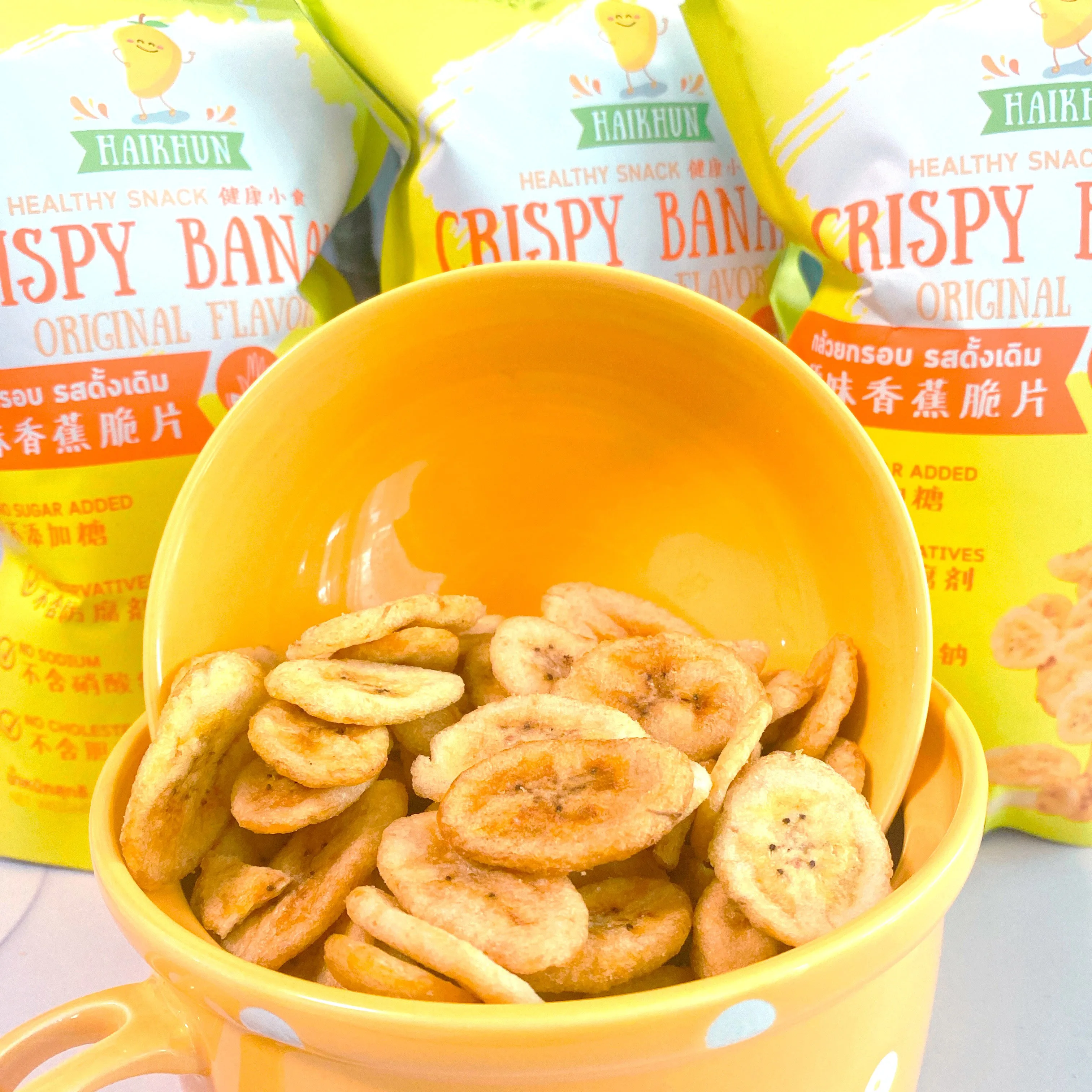 Банановые чипсы Премиум-качества из Таиланда OEM изготовлены 100% натуральных фруктов и не содержат всех