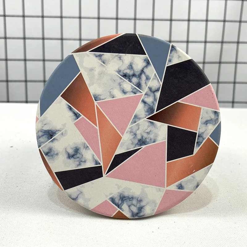 Free Sample Custom Printed Ceramic Coasters Low MOQ 100Pcs Factory Manufacturing Thickness 5mm
