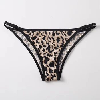 High Quality Best Selling Skin Friendly Heat Transfer Breathable Printing  Leopard Print Triangle Panties  Ladies Panties