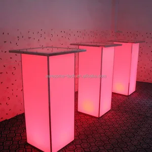 Party Furniture Rechargeable 12 Color Change Bar Table Led Acrylic Bar Table Multi-color Luminous Cocktail Table