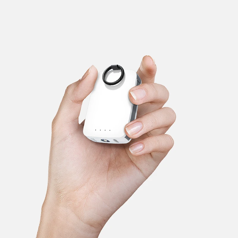 Personnalisable 2 Cables Type C Emergency Mobile Small Portable Charger Mini Keychain Power Bank 4000mah With Logo