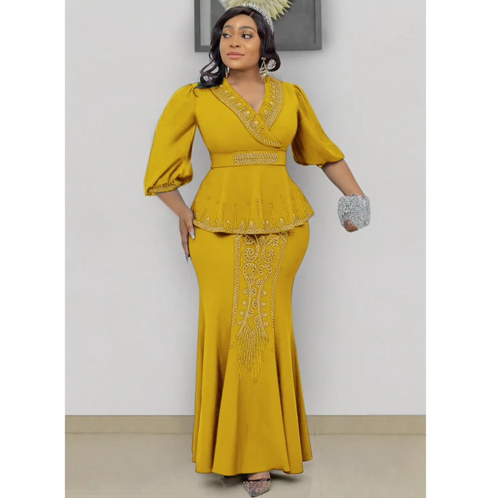 2022 New Classy Turkey Design Women Dress Office Long Slim Dress Two Piece Set 2022 New Classy Turkey Design Women Dress Office Long Slim Dress Two Piece Set