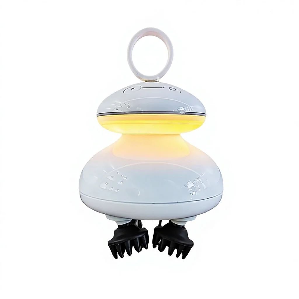 New Arrival Head EMS Massager Silicone Claw Stress Relief Hair Washing Home Electric LED Red Light Mini Scalp White Class I