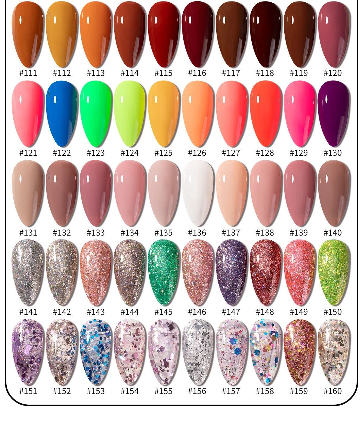 Nail Salon Art Soak Colour Regular Uv Gel Set 160pcs Kit Manicure Nail