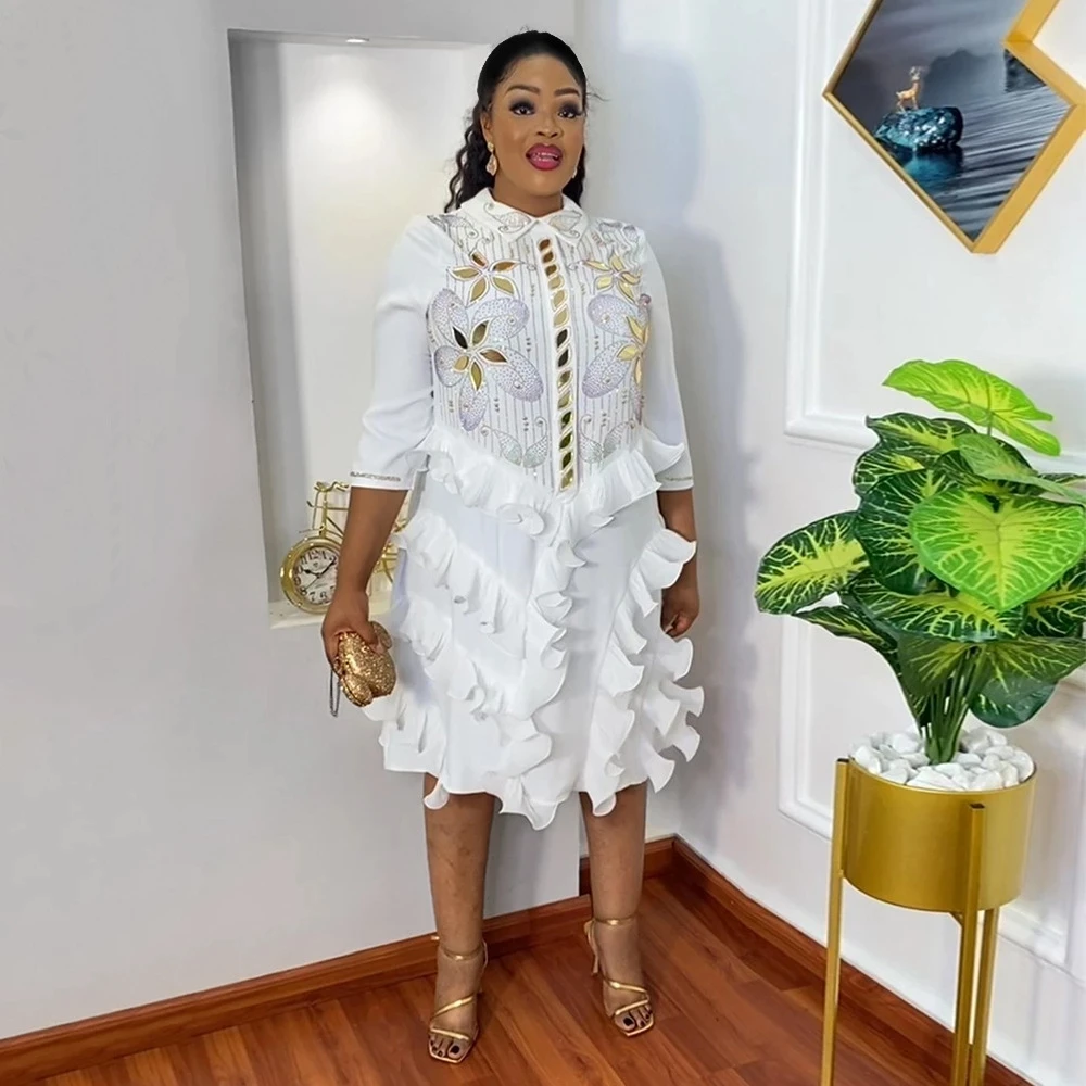 Summer Elegant African Party Dresses for Women Traditional Dashiki