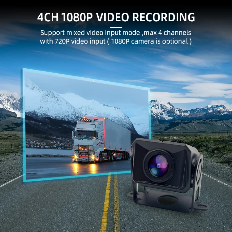 Wemaer BSD 10.1 Inch 4 Channel AHD Quad Monitor Video Recorder Reverse Rearview Camera for Truck Vehicle School Bus factory