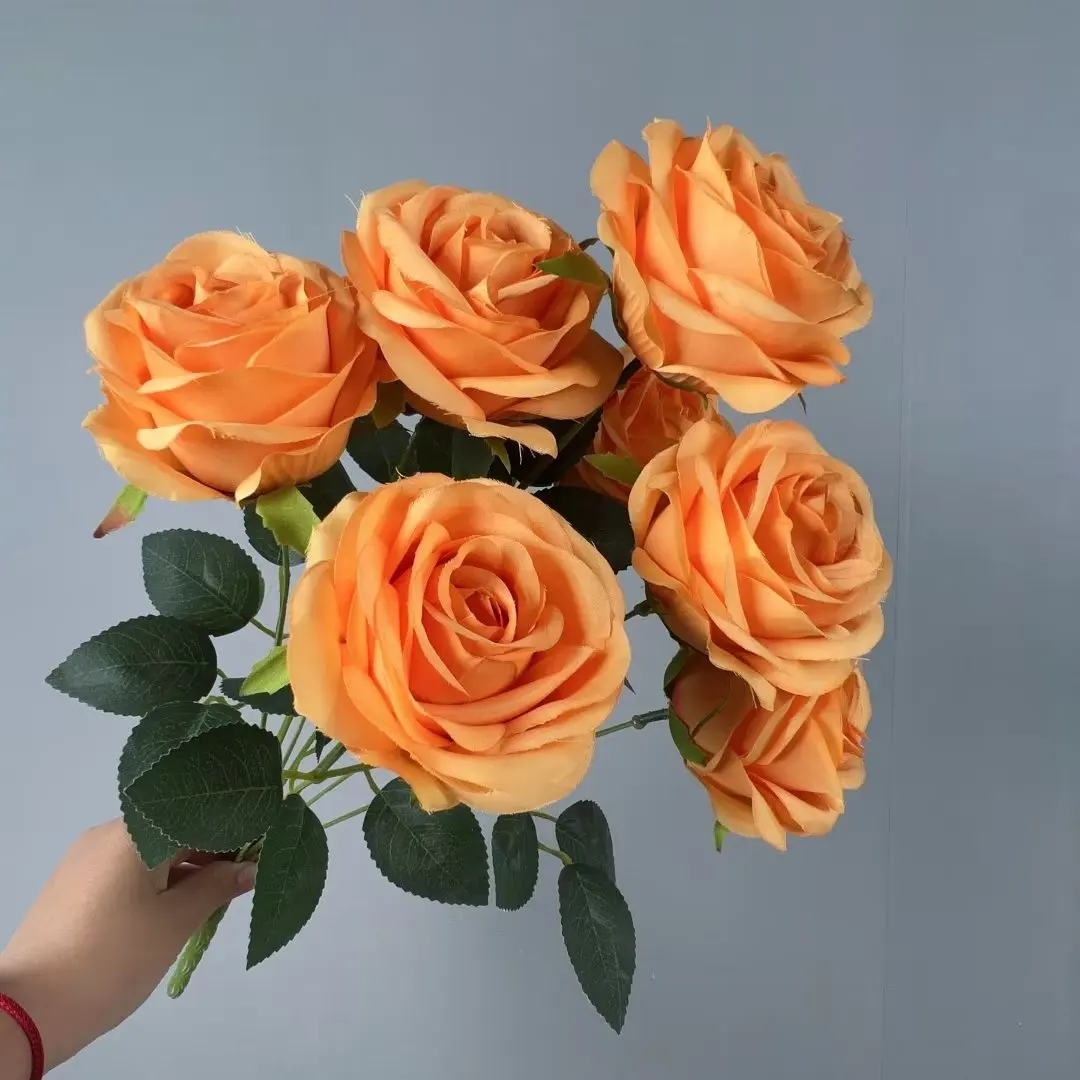 DKB Высокое качество шелк 9 головок Роза пучок Искусственные цветы Индивидуальные свадебные украшения свадьба свадебный Холдинг Цветы