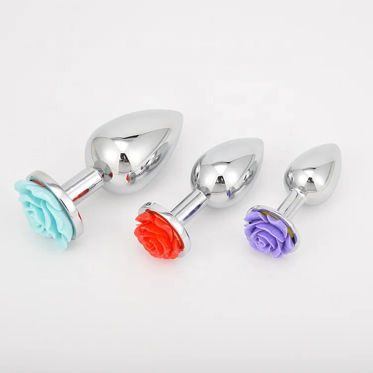 Popular Flower Shaped Plugs Products Metal Stainless Steel Adult Sex Toys  Products Anal Plug Butt Plugs