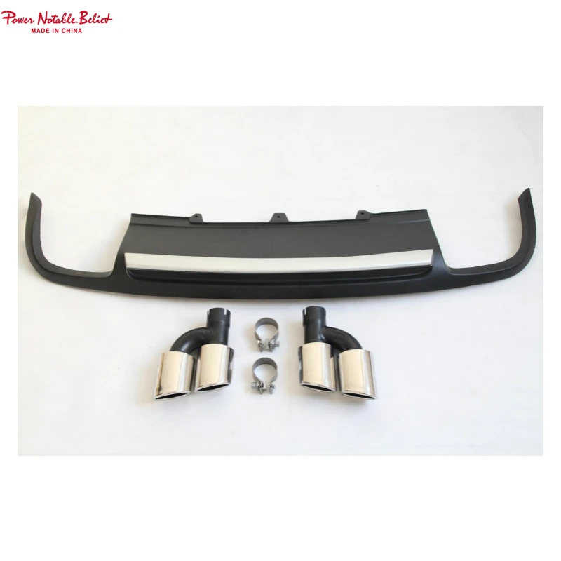 S5 Car Bodykit Diffuser for Audi A5 S5 Ordinary Edition 4 Doors Style Rear Bumper Diffuser with Tailpipe 2009 2010 2011