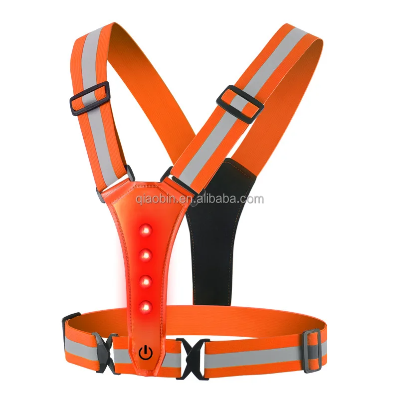 Бегущий женский мужской Эластичный светодиодный световой пояс светоотражающий жилет
