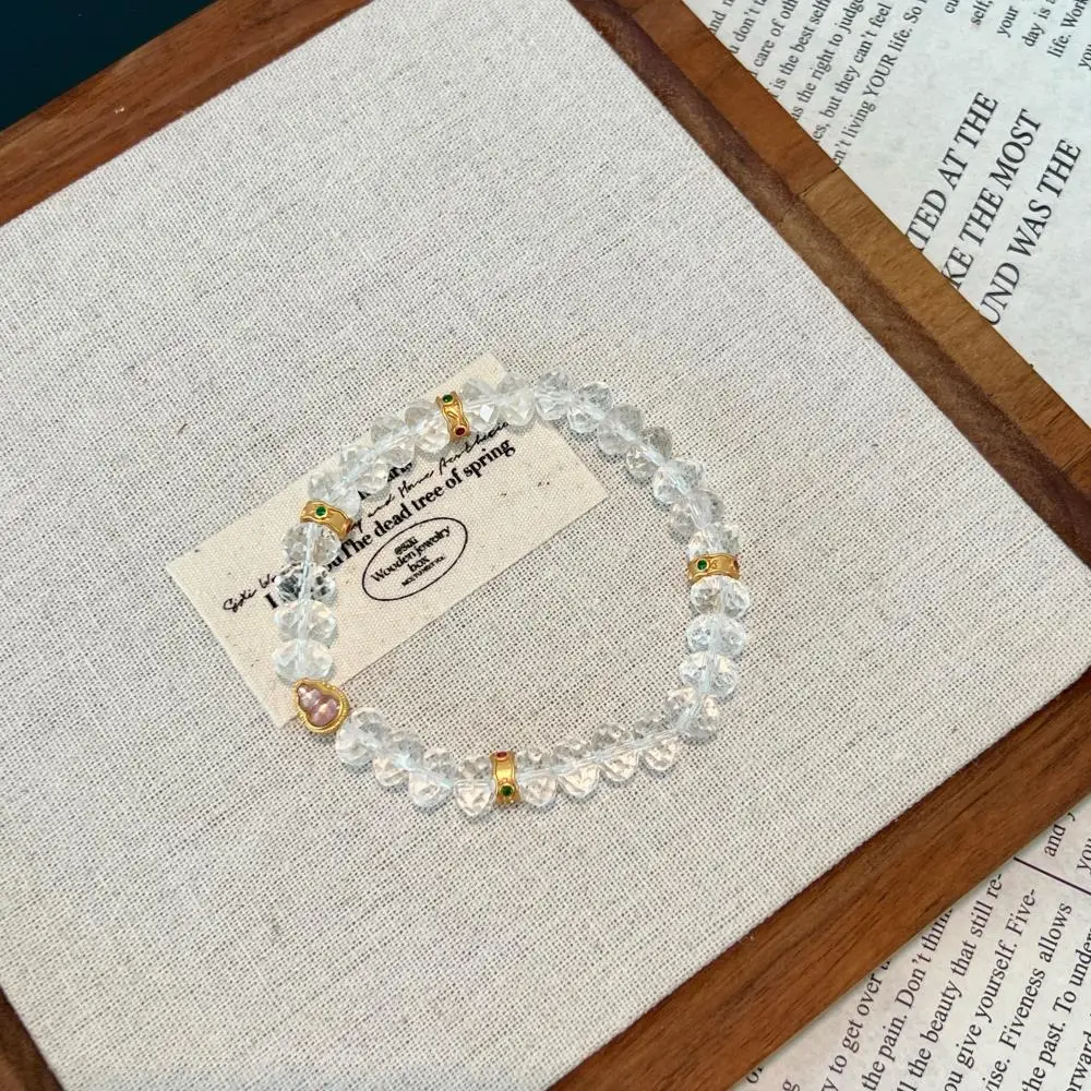 KAKODIY gourd 18K gold plated 925 sterling silver jewelry natural white crystal bead chain bracelet detail 4