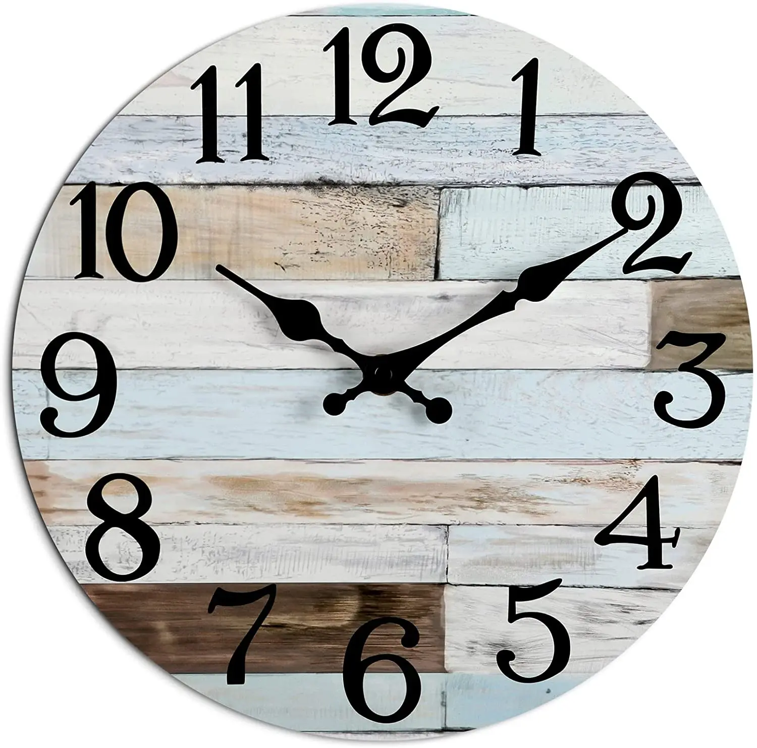 Reloj de pared de MDF silencioso, decoración rústica de estilo