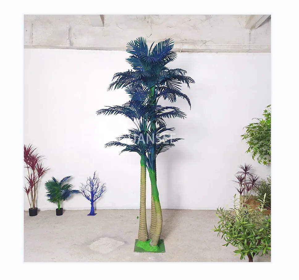 Decoración De Plantas Artificiales Para Interior,Palmera Verde Y Azul,Hojas  De Plástico,Plantas Verdes - Buy Suministros De Jardín Omanents Paisajismo Artificial  Plantas Y Flores Artificiales Planta Verde Paisaje Para Tienda De  Decoración De,Avanzada