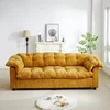 Yellow + Fabric + 3 Seat + Foam