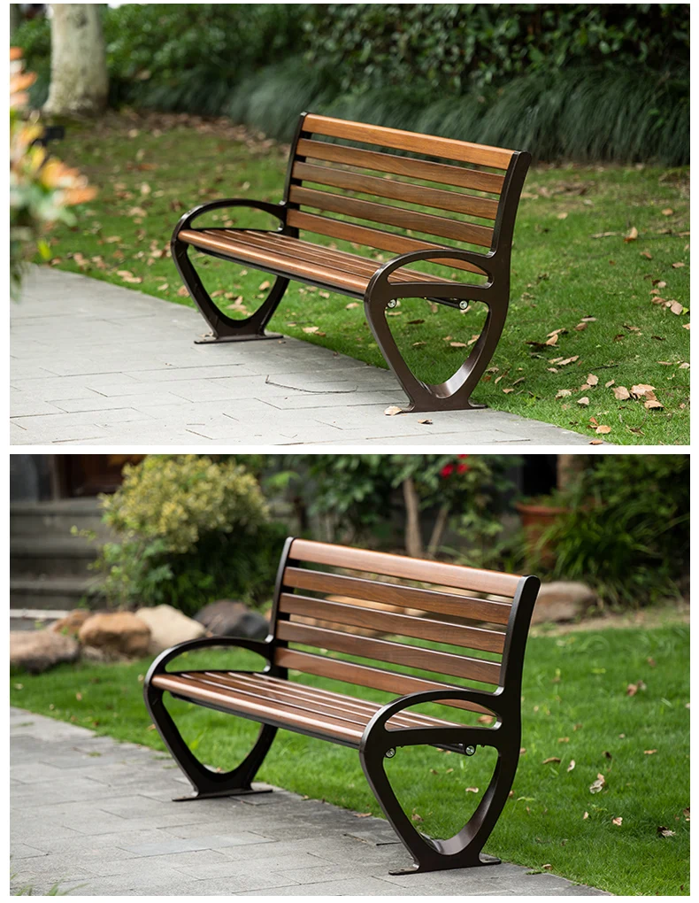 kirsite manufacturing Cast aluminum outdoor bench chairs courtyard square outdoor leisure chairs backrest bench chairs supplier