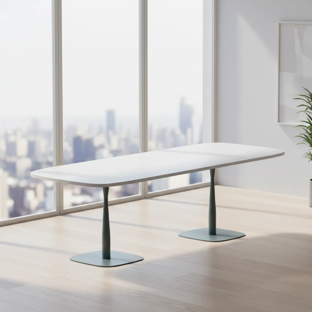 Modern Boardroom Conference Desk Large Space Steel Feet Design Corporate Meetings Reliable Office Furniture Extendable Durable 3