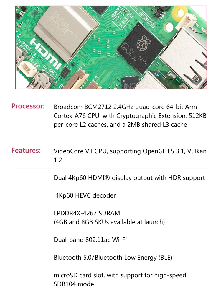 Official Original Raspberry Pi 5 Cortex-a76 Linux 4gb 8gb Arm Board ...